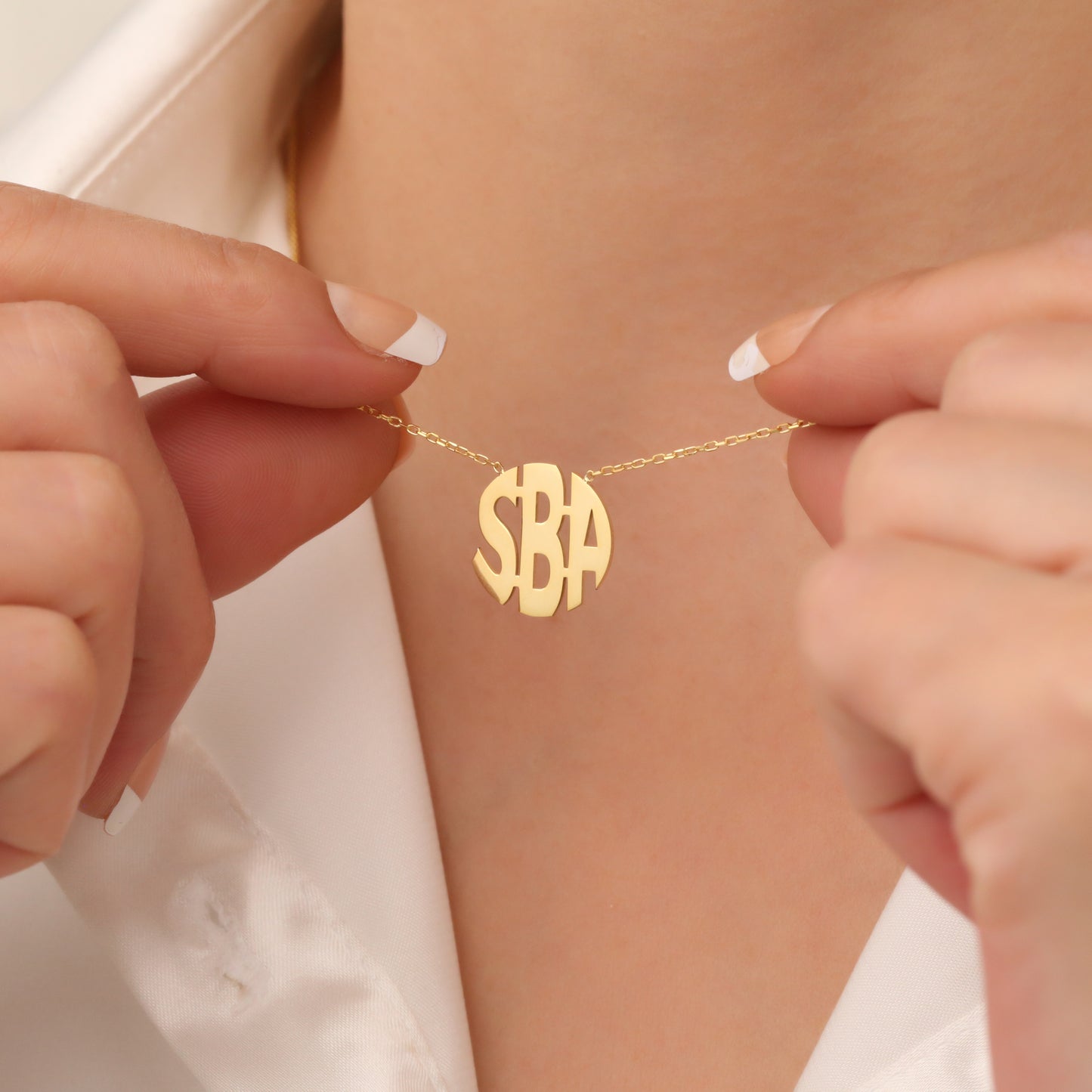 925 Ayar Gümüş Üç Harfli Monogram Kolye